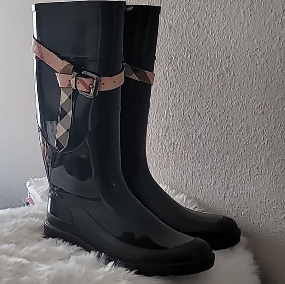 🖤🤎Burberry Kenyon Nova Belt Rain Boots Sz11 / 41🤎🖤 - Picture 2 of 10
